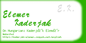 elemer kaderjak business card